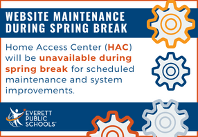  Website maintenance during Spring Break, HAC down